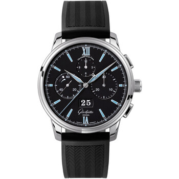 Glashutte Senator Chronograph Panorama Date Automatic Black Dial Watch