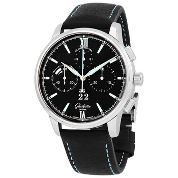 Glashutte Senator Chronograph Panorama Date Automatic Black Dial Watch