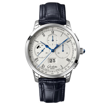Glashutte Senator Chronograph Panorama Date Automatic Silver Dial Watch