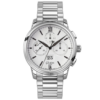 Glashutte Senator Chronograph Panorama Date Automatic White Dial Watch