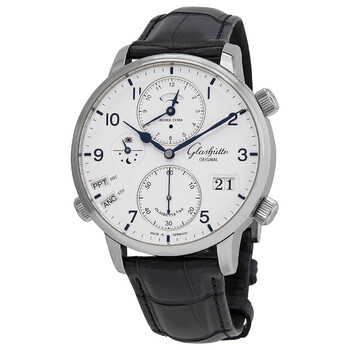 Glashutte Senator Cosmopolite Automatic Matte White  Dial Watch
