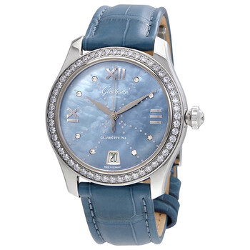 Glashutte Serenade Diamond Blue Mother Of Pearl Dial Watch