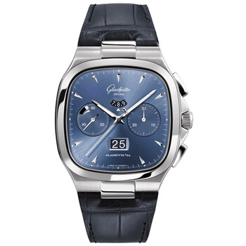 Glashutte Seventies Chronograph Panorama Date Automatic Blue Dial Watch