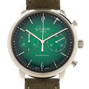 Glashutte Sixties Chronograph Automatic Green Dial Watch