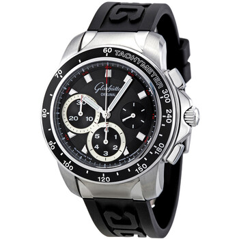 Glashutte Sport Evolution Chronograph Black Dial Black Rubber Watch