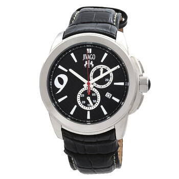Gliese Black Dial Black Leather Watch JV1517