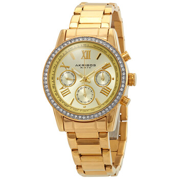 Glimmer Gold Tone Dial Multifunction Watch AK872YG