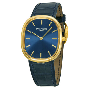 Golden Ellipse 18kt Yellow Gold Blue Watch 3738100J