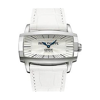 Gondolo Gemma Mother Of Pearl Dial White Leather Watch 4980G