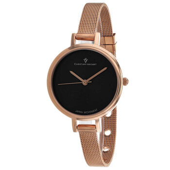 Grace Quartz Black Dial Watch CV0287