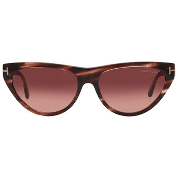 Gradient Bordeaux Cat Eye Sunglasses FT0990 55T