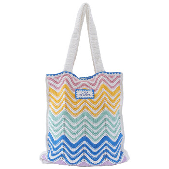 Gradient Wave Crochet Tote Bag
