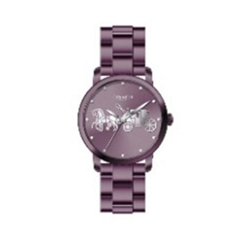Grand Quartz Crystal Purple Dial Watch