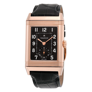 Grande Reverso Black Dial 18kt Rose Gold Black Alligator Leather Q3732470