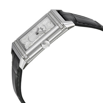 Grande Reverso Silver Dial Black Leather Watch Q3208423