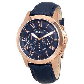 Grant MultiFunction Navy Dial Navy Leather Watch FS4835