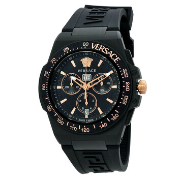 Greca Extreme Chronograph Quartz Black Dial Watch VE7H00323