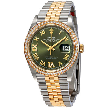 Green Diamond Dial Automatic Steel and 18K Yellow Gold Jubilee Watch 126283GNRDJ