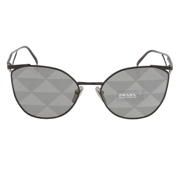 Grey Pattern Silver Irregular Sunglasses PR 50ZS 1AB03T