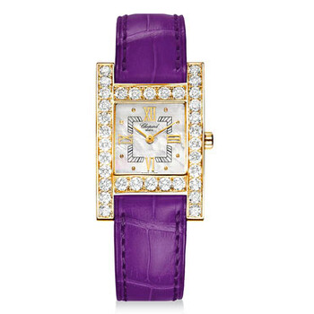 H Square Mother of Pearl Dial Yellow Gold Diamond Watch