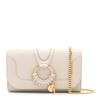 Hana Chain Leather WalletBeige