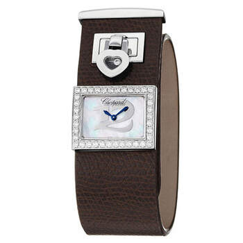Happy Diamonds Mother Of Pearl Dial Brown Leather Watch