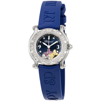 Happy Fish Blue Dial Blue Leather Watch