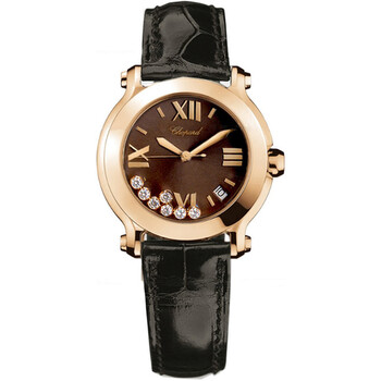 Happy Sport 18k Rose Gold Diamond Dial Sport Watch