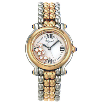 Happy Sport Diamond 18kt Yellow Gold And Steel Watch
