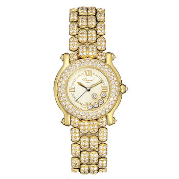 Happy Sport Diamond 18kt Yellow Gold Watch