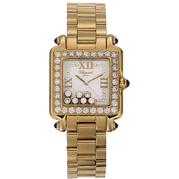 Happy Sport Square 18kt Yellow Gold Watch