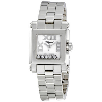 Happy Sport Square Steel Diamond Watch