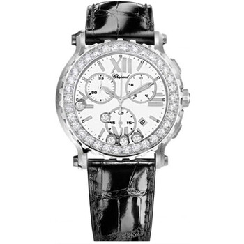 Happy Sport White Dial Chronograph Diamond Watch
