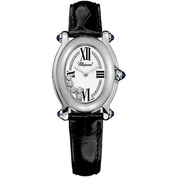 Happy Sport White Diamond Dial 18kt White Gold Watch