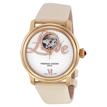 Heart Beat Automatic White and Diamond Dial White Strap Watch FC310LHB2P9