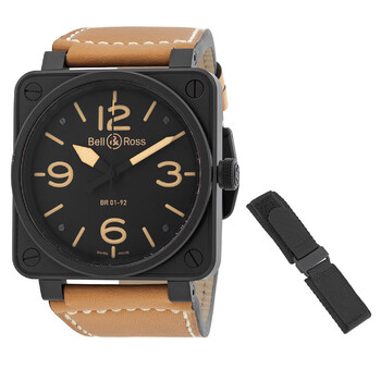 Heritage Black Dial Tan Leather Watch BR0192HERITAGE