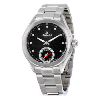 Horological Smartwatch Black Guilloche Dial Stainless Steel Case Quartz Watch AL285BTD3C6B