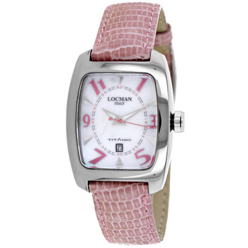 Italy Titanio Tonneau Pink Lizard Strap Watch 483MOPPK