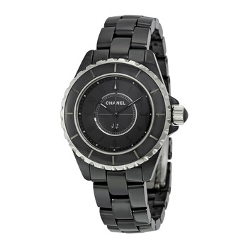 J12 Black Dial Black Ceramic Watch H3828