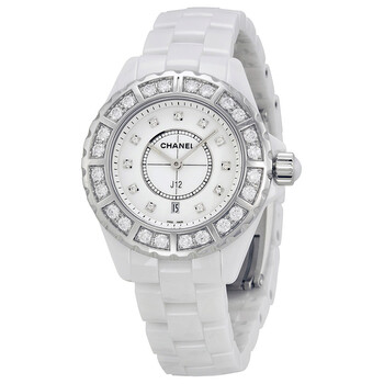 J12 Diamond Bezel White Ceramic Watch H2429