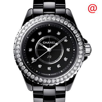 J12 Quartz Diamond Black Dial Watch H6419