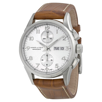 Jazzmaster Maestro Silver Dial Brown Leather Watch H32576555