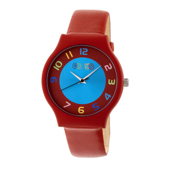 Jubilee Blue Dial Red Leatherette Watch CRACR4603