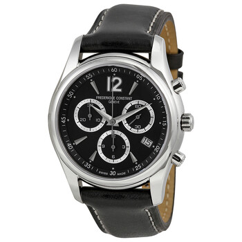 Junior Chronograph Black Dial Leather Watch 292BS4B26