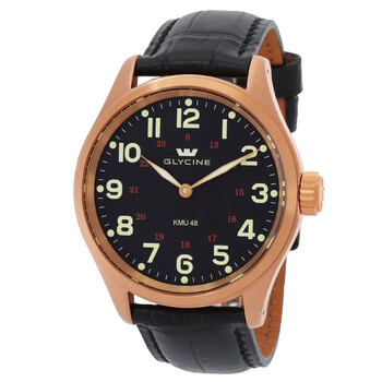 KMU 48 Hand Wound Black Dial Watch 3906.29AT.LBK7D