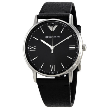 Kappa Black Dial Black Leather Watch AR11013