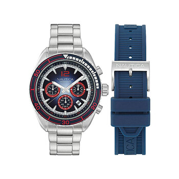 Key Biscane Chronograph Quartz Blue Dial Watch Box Set NAPKBF302