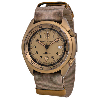 Khaki Aviation Pilot Pioneer Automatic Beige Dial Dark Green Nato Watch H80435895