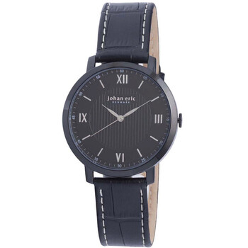 Koge Round Black IP Steel Black Dial Brown Leather Watch JE170013007