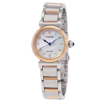 L Mae White Mother of Pearl Dial Watch EM113687D